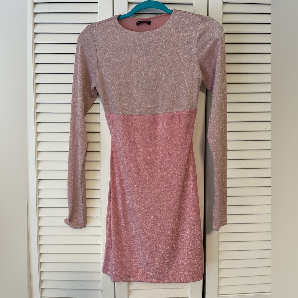 Pink Shimmer Mini Dress